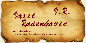 Vasil Radenković vizit kartica